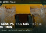 Gia Công Phun Sơn Thiết Bị Trạm Trộn Bê Tông Tại Xưởng