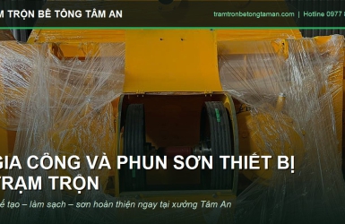 Gia Công Phun Sơn Thiết Bị Trạm Trộn Bê Tông Tại Xưởng
